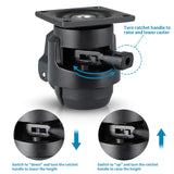 Skelang 4 Pcs Leveling Machine Caster, Retractable Plate Caster with Ratchet Handle, Adjustable Caster Wheel for Heavy Duty Workbench, Machine Skelang