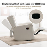 CANMOV Swivel Rocker Recliner Chair, Rocking Chair Nursery Glider Recliner, Manual Glider Chair for Nursery, White CANMOV