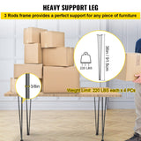 Happybuy Hairpin Table Legs 36" Black Set of 4 Desk Legs 880lbs Load Capacity (Each 220lbs) Hairpin Desk Legs 3 Rods for Bench Desk Dining End Table Chairs Carbon Steel DIY Heavy Duty Furniture Legs Happybuy