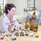igoodom Paint by Numbers Kit for Adults with Frame and Easel, 20x30cm DIY Acrylic Painting on Canvas with Box, Jesus Paint by Number Set for Home Wall Decor igoodom