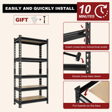 5 Tier Heavy Duty Garage Storage Shelving: Adjustable Metal Utility Shelving Rack for Basement, Pantry, Closet, Garage Storage Organization - 2,000lb Capacity (59"x28"x12") BIG RED