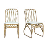 Christopher Knight Home Set of 2 Busby Patio PE Wicker Dining Chairs, Outdoor Woven Rattan Accent Chair with Iron Frame+Cushion, Fully Assembled Lounge Chair Outdoor for Garden/Balcony, Natural Christopher Knight Home