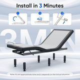 OTDMEL Split King Adjustable Bed Frame with Adjustable Legs, Electric Bed Base Frame with Wireless Remote, Zero Gravity & Anti-Snore, Split King OTDMEL