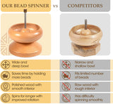 MegaCast Wooden Bead Spinner, Bead Loader Spinner with Needle Jewelry Making Bead Holder for Craft Stringing Beads MegaCast