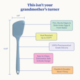 GIR: Get It Right - Premium Ultimate Silicone Spatula Turner - 12.6" x 3.0"x 0.7"- Seamless One Piece Design, Nonstick & Heat Resistant, Rubber Spatula, Baking & Cooking, BPA-Free - Slate GIR