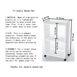 TENBOAT 3 Tier Rolling Storage Cart for Bathroom Toilet Side Storage Shelf with Wheels Movable Organization Rack Organizer Shelving Unit Bathroom Cart Office Cart (Normal Size) TENBOAT