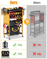 FHXZH Power Tool Organizer with Wheels - Garage Power Tools Storage Cart, Large Rolling Drill Holder Cordless Battery Storage, Heavy Duty Floor Standing Utility Rack Gift for Men, Husband, Father FHXZH