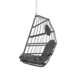 Yechen Hanging Egg Chair Outdoor Without Stand Indoor, Aluminum Foldable Swing Egg Chairs - Wicker Rattan Hammock Egg Porch Swing with UV Resistant Cushions for Bedroom Patio Balcony Yechen