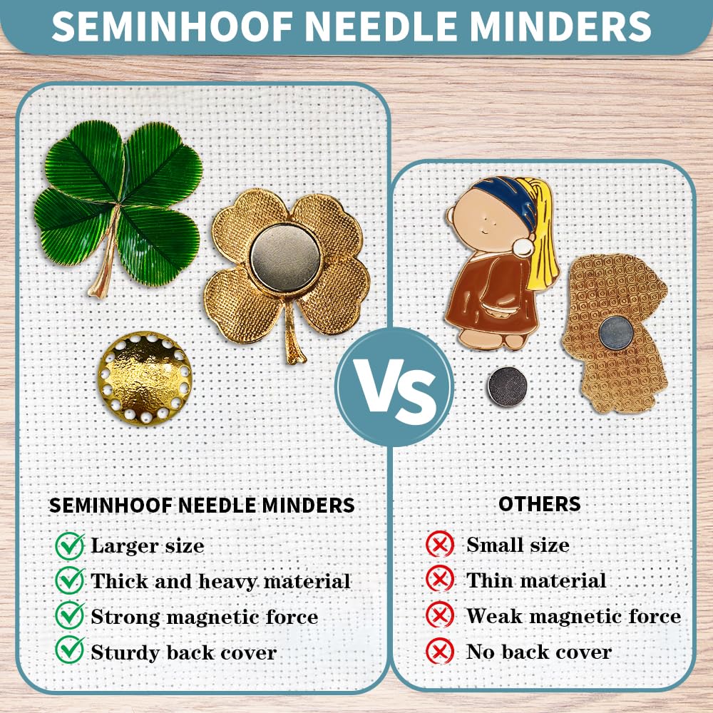Magnetic Needle Minder Magnet Embroidery Accessories and Supplies Embroidery Needle Holder Cross Stitch Holder Needlework Supplies (FourLeaf) seminhoof
