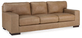 Signature Design by Ashley Lombardia Contemporary Leather Match Sofa, Light Brown Signature Design by Ashley