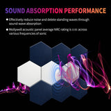 Mollywell Hexagon Acoustic Panels, High Density, Soundproofing, Decorative Noise Reduction Felt Wall Tiles for Ceilings, Home Office & Gaming Room (Moon and Silver Gray), 14×12×0.4 Inch Mollywell