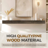 YLYHSST Fireplace Mantel Handmade, 3'' Thick Wall Decor Long Floating Shelf, 60inch Rustic Wood Shelf with Invisible Brackets, Black YLYHSST