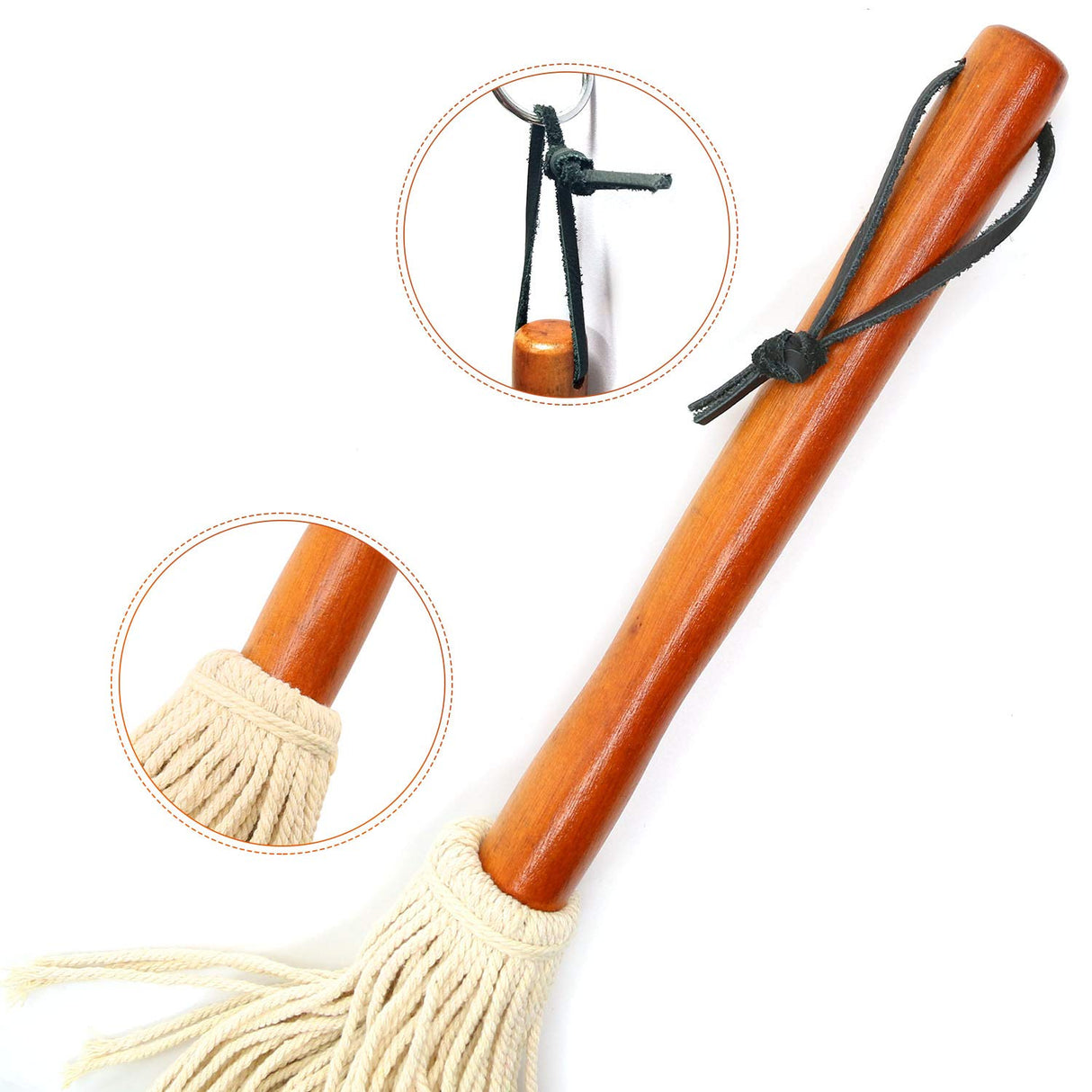 12" BBQ Sauce Basting Mops & Brushes for Roasting or Grilling, Apply Barbeque, Marinade or Glazing, Cotton Fiber Head and Hardwood Handle, Dish Mop Style, Perfect for Cooking or Cleaning - Pack of 3 TOPULORS