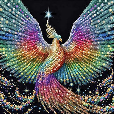 JFYHAB 5D Phoenix Diamond Painting Kits for Adult, Fire Phoenix Full Drill Round Diamond Cross Stitch Colorful Painting by Number Rhinestone Embroidery Arts Craft Diamond Art 12x12 inch