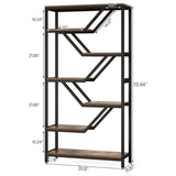 Tribesigns 6-Tier Bookshelf, 72-Inch Tall Industrial Open Storage Organizer, Freestanding Wood Display Rack with Metal Frame for Living Room, Bedroom, Home Office, Rustic Brown and Black Tribesigns