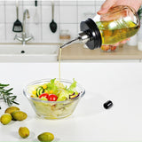 SheeChung Oil Dispenser Bottle for Kitchen, Mason Jar Glass Olive Oil Bottle, 16oz Vinegar Dispenser Set with Brush, Stainless Steel Pour Spout, Rustic Farmhouse Kitchen Decor 2 Pack SheeChung