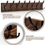 U-Chain Wooden Wall Coat Rack with 8 Tri Metal Hooks for Hanging Coats, Backpacks and More - 28 Inch Wall Mounted for Mudroom, Farmhouse Entryway U-Chain