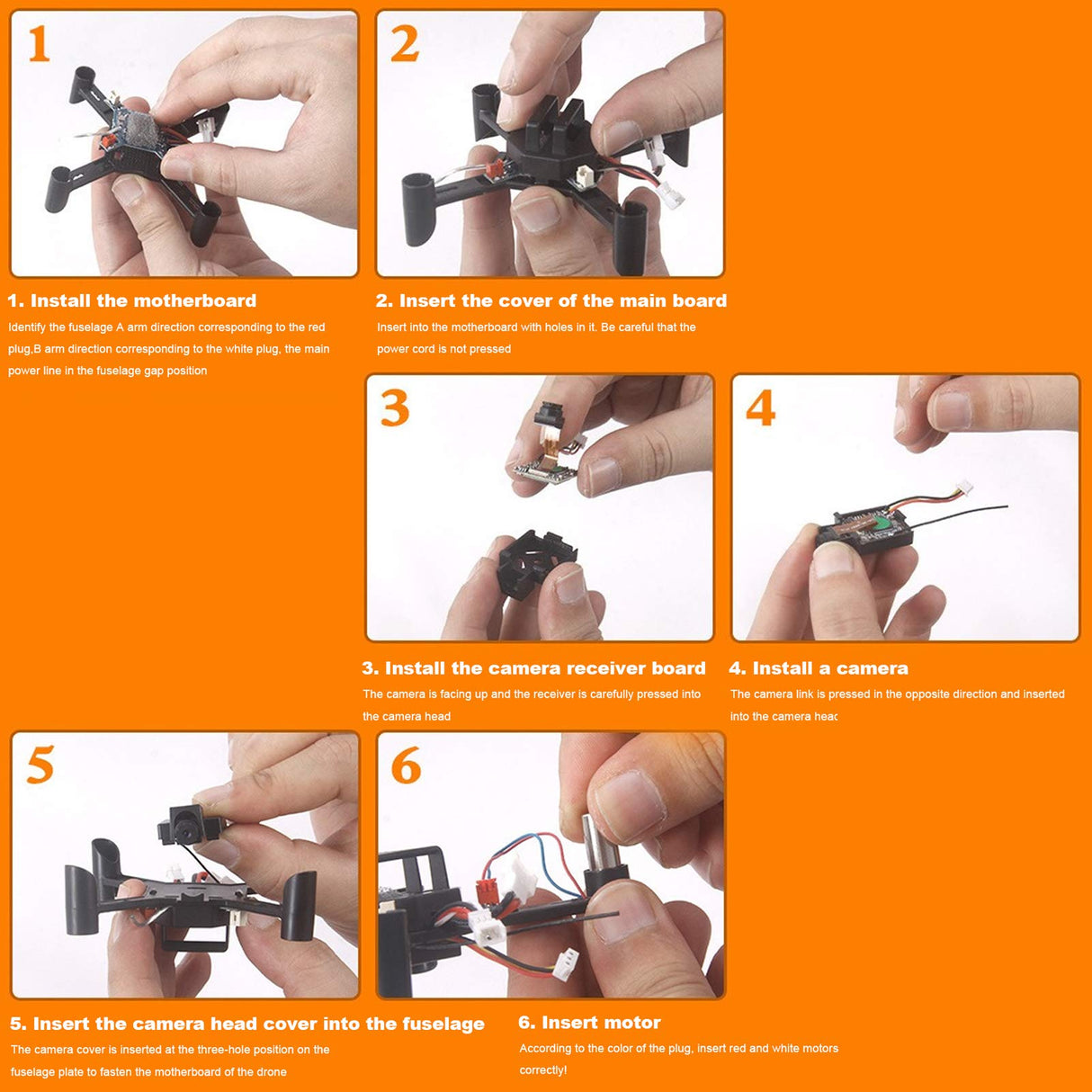 Bnineteenteam DIY Assembly Remote‑ Controlled Drone Kit Mini Quadcopter Plastic Metal Aircraft Educational Toy Bnineteenteam