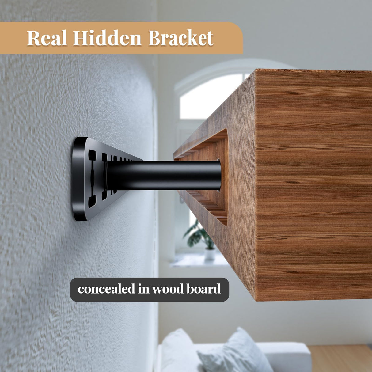 Craftersmark 2pcs Floating Shelf Hardware Heavy Duty Hidden Shelf Brackets Support,Wall Mounting Invisible Floating Shelves Bracket (34" x 6" x 1.5") Craftersmark