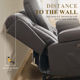 URRED Loveseat Recliner Sofa with Massage and Heat, Power Reclining Loveseat Sofa RV Couch Home Theater Seating with LED Lights, Cup Holders, Side Pockets, USB, Pillows, Faux Leather, Dark Brown URRED