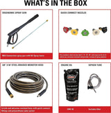 SIMPSON Cleaning PS60843 PowerShot 4400 PSI Gas Pressure Washer, 4.0 GPM, CRX 420cc Engine, Includes Spray Gun and Extension Wand, 5 QC Nozzle Tips, 3/8-inch x 50-foot Monster Hose, 49-State SIMPSON