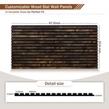 Wood Slat Wall Panel, Easy Installation, Versatile, Enhanced Acoustic Design, Suitable for Living Room, Bedroom, Kitchen & Offices, 47.2×23.6 inch, 2 Pack, Rustic Brown Mollywell