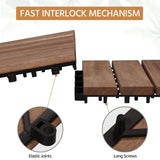 Yaheetech 27PCS Acacia Wood Interlocking Flooring Tiles Waterproof Flooring for Outdoor & Indoor Patio,Balcony,Garden,Poolside,12 × 12 in,Brown Yaheetech