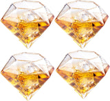 The Wine Savant Diamond Whiskey & Wine Decanter Set - 750ml With 4 Diamond Glasses and Beautiful Mahogany Wooden Holder Liquor, Scotch, Rum, Bourbon, Vodka, Tequila Tray Whiskey Gifts for Men & Women The Wine Savant