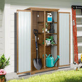 Outdoor Storage Cabinet Waterproof with Shelves, Small Storage Shed, Vertical Tall Patio Backyard Garden Storage Cabinet Tool Organizer for Outside PetsCosset