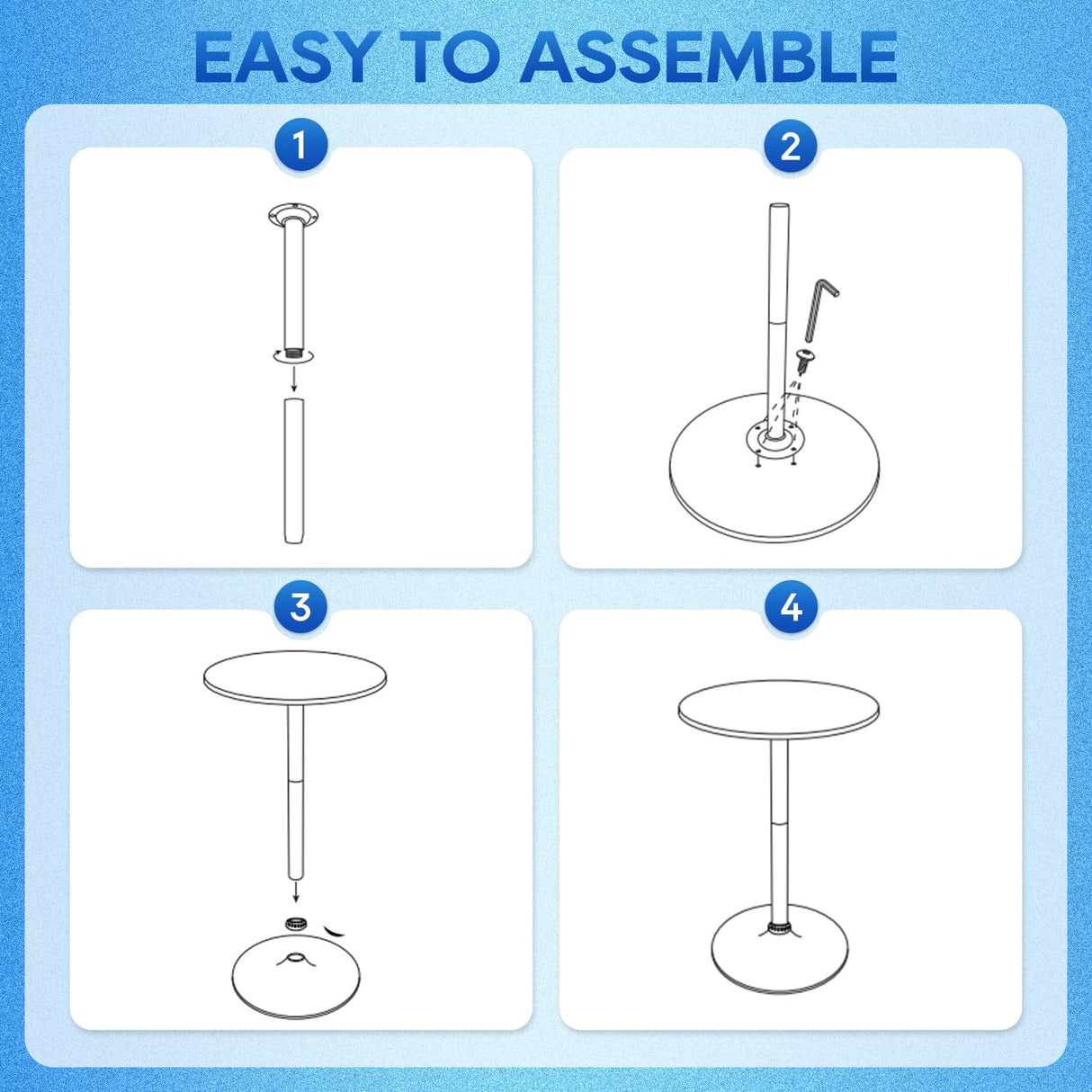 FDW Pub Table 40 Inch Height Cocktail Table Round Bistro Bar Table for Home and Kitchen Dining FDW