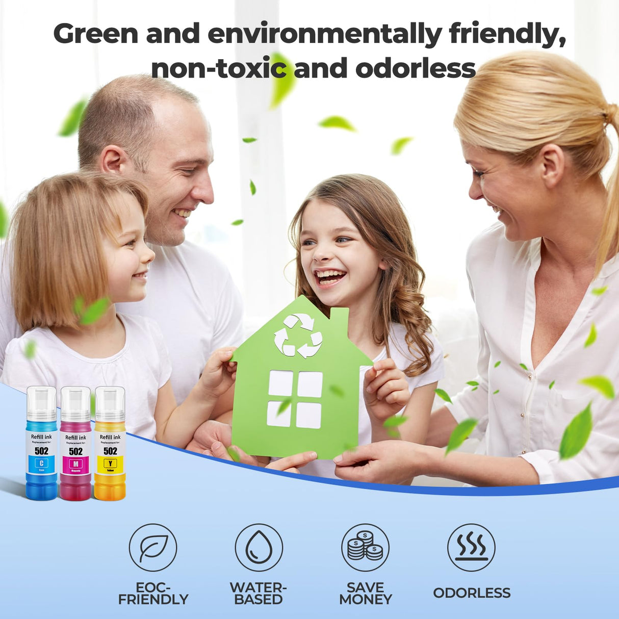 502 Ink Bottle Color Combo Pack ET-2760 ET-2850 ET-4760 ET-3850 Replacement for Epson 502 Ink Refill Bottle Color for Ecotank ET-4850 2760 ET-3760 ET-4760 ET2850 ET3850 Printer (Cyan/Magenta/Yellow) Trokliey