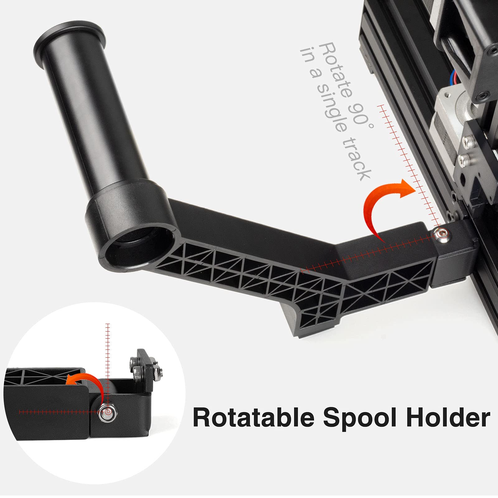 CREALITY Ender 3 Rotatable Filament Spool Holder Upgrade Built-in Bearing 3D Printer Bracket for Ender 3,Ender 3 V2,Ender 3 Pro,CR10,Ender 5,Ender 5 Pro,Ender 3 Neo,Ender 3 V2 Neo 3D Printers - WoodArtSupply