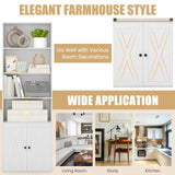 Giantex 71" Modern White Bookcase with Adjustable Storage and Anti-Tipping Features Giantex