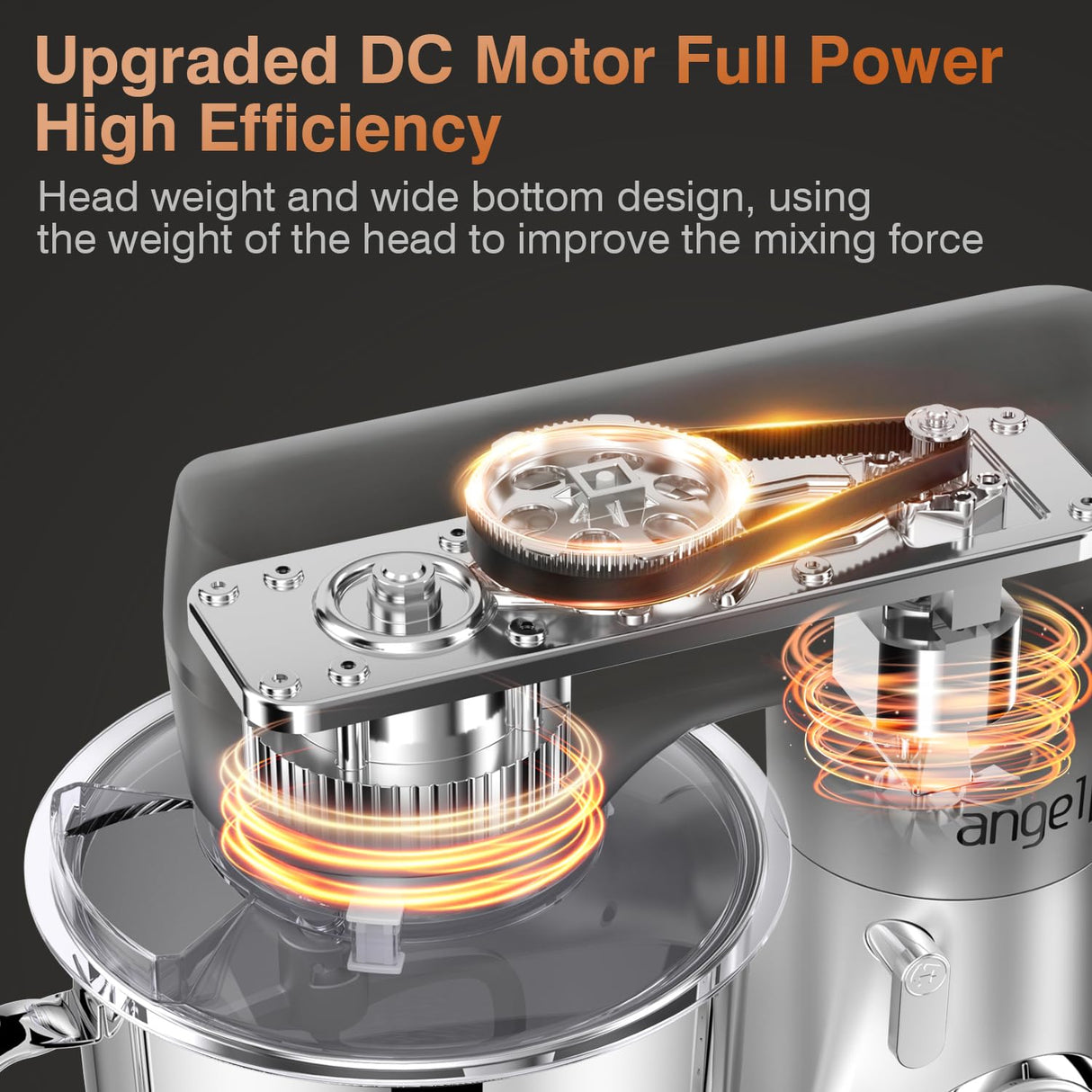 Mini Angel Stand Mixer,10-Speed 5QT Kitchen Electric Mixer,Tilt-Head Food Mixer with Dough Hook, Wire Whisk, Flat Beater, Stainless Steel Bowl (Silver) Mini angel