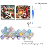 2 Pack Gnome Paint by Numbers Kit for Adults Beginner with Framed,Christmas Easy Adult Paint by Number Kits on Canvas DIY Painting for Beginners Art by Numbers for Home Wall Decor 10x10 Inch NEGEKFKX