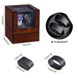 ANWBROAD Watch Winder for Automatic Watches Double Watch Rotator with Super Quiet Motor Flexible Watch Pillows LED Backlight Wooden Watch Turner Watch Shaker 5 Modes Battery or AC Adapter UJWW001Y ANWBROAD