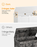 Hzuaneri Storage Chest, Storage Trunk, Wooden Storage Bench - 39.4" Lift-Top Storage Organizer with 2 Safety Hinges, Shoe Bench for Entryway, Bedroom, Living Room, White SB03403X Hzuaneri