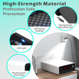 QINGENO Smart Gun Safe with Security Cable - Biometric Pistol Safe for 2 Handgun 3 Ways Quick Access with Fingerprint/Keypad/Key, for Nightstand Bedside Home with LCD and Voice Guide (White) QINGENO