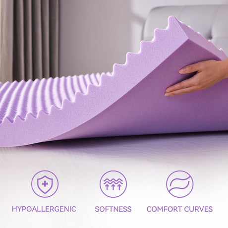 SINWEEK 1.5 Inch Egg Crate Memory Foam Mattress Topper Queen Size, Soft Mattress Pad for Back Pain Relief, Bed Topper, CertiPUR-US Certified SINWEEK
