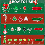 UPINS Christmas Beaded Ornament Kit, 52 Set Christmas Beaded Crafts Ornament Kit Mini Tree Snowman Candy Cane Wreath Make DIY Accessories for Hanging Wreath Cane Jewelry Making UPINS