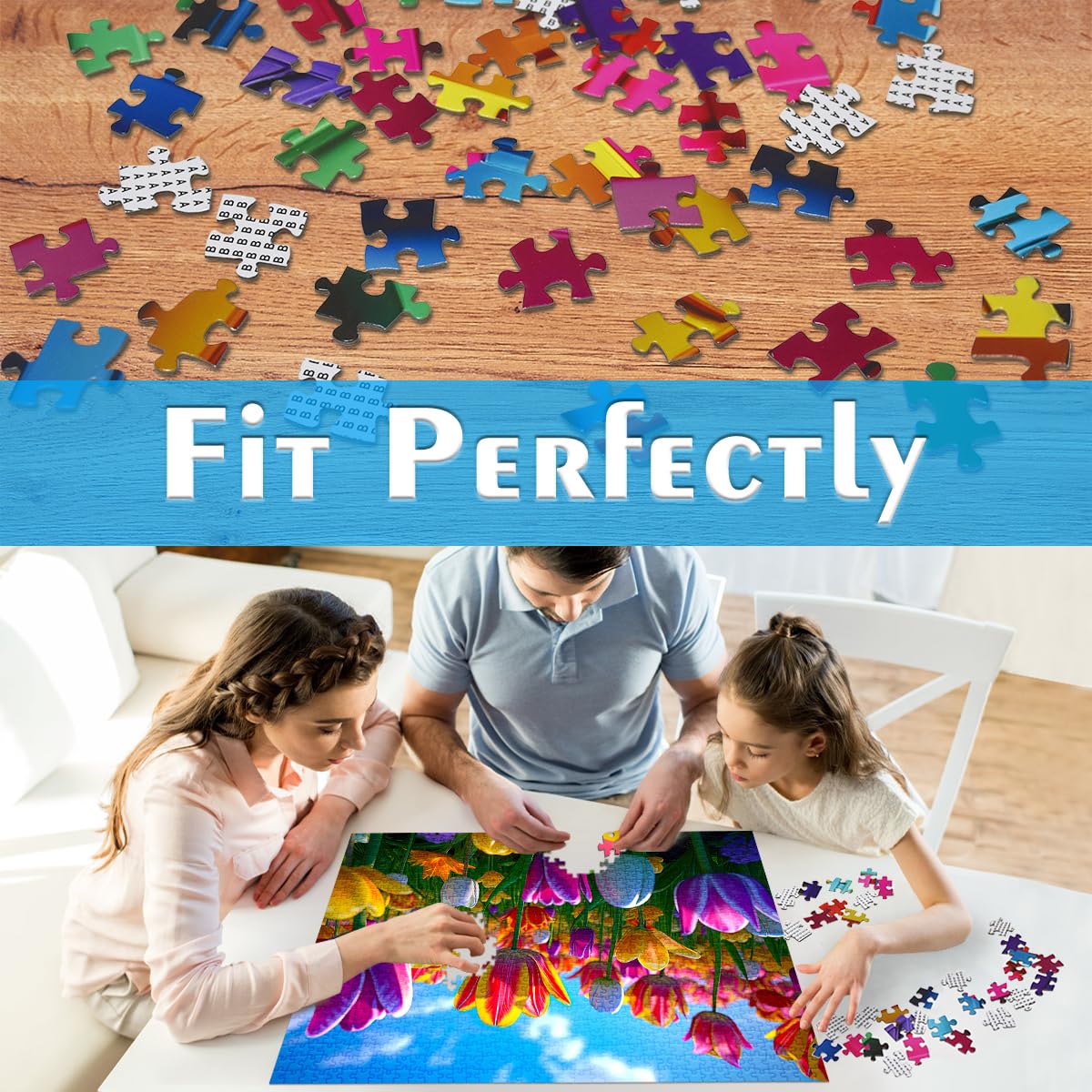 HUADADA Jigsaw Puzzles for Adults 1000 Piece Jigsaw Puzzles for Adults Challenging Game Puzzles with Letters on Back（Flower） HUADADA