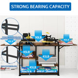 PUNCIA Large 3 Tier DIY Heat Transfer Press Machine Stands Heavy Duty Workbench with Folding Working Table for Sublimation Transfer Machine Metal Shelf Storage Organization PUNCIA