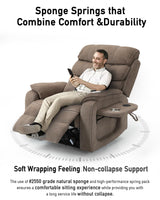 Power Lift Lazy Boy Recliner Chair, 2 Motor Flat Recliner, Nursing Lift Chair with Massage and Lumbar Heating, Adult Power Recliner with Side Pockets, Folding Table, Remote Control HBUI