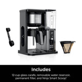 Ninja Hot & Iced XL Coffee Maker with Rapid Cold Brew, 4 Brew Styles, 8 Sizes Small Cup to Travel Mug, Single-Serve Coffee Brewer, 12-Cup Carafe, Permanent Filter, Removable Reservoir, Black, CM371 Ninja