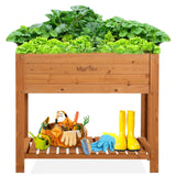 Raised Garden Bed Wood Planter Box Outdoor Wooden Elevated Planters Raised Beds with Legs for Vegetable Flower Herb, 39.37"x15.75"x33"H, Standing Gardening Box with Liner for Backyard, Patio, Deck Kdgarden