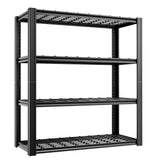 CYNNDA 4-Tier 40" W x 19.7" D x 60" H Garage Shelf Heavy Duty Metal Garage Shelving Load 2200LBS Utility Shelves Industrial Rack Adjustable Shelves for Garages Basement Storage Shelves (Black) CYNNDA