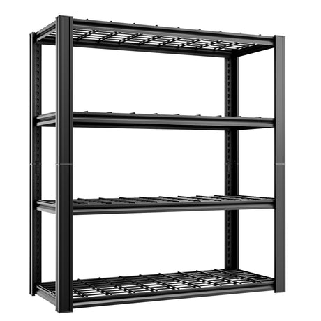 CYNNDA 4-Tier 40" W x 19.7" D x 60" H Garage Shelf Heavy Duty Metal Garage Shelving Load 2200LBS Utility Shelves Industrial Rack Adjustable Shelves for Garages Basement Storage Shelves (Black) CYNNDA