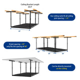 4x8 Overhead Garage Storage Rack with 4 Extra Hooks – Adjustable Heavy-Duty Garage Ceiling Storage Racks (22"-40"), Holds 600 lbs, 22 lbs per Hook, Steel Hanging Organizer for Tools, Bins & Bikes Keelian