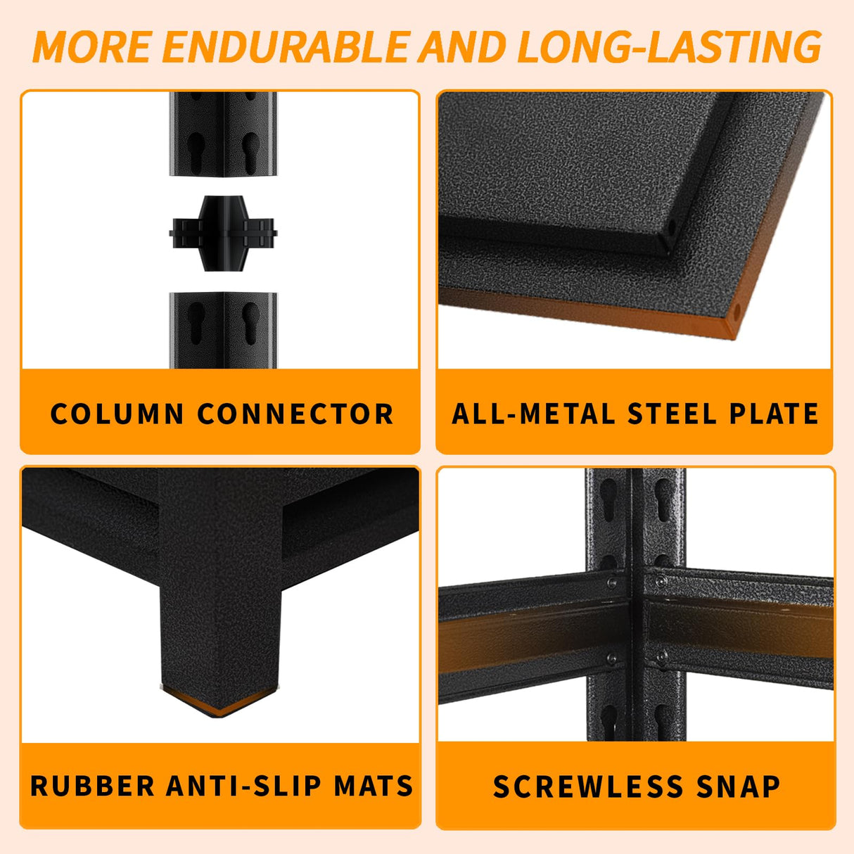 72" H Garage Shelving Units 5 Tier Industrial Storage Shelves Adjustable Metal Shelving 3000LBS Heavy Duty Shelves Utility Shelf Storage Rack for Garage,Warehouse, Basement(19.6"D×59"W×72"H) SGFHNV