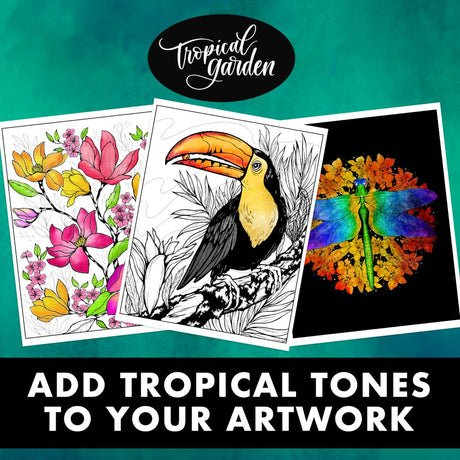 Crayola Tropical Garden Adult Coloring Book (40pgs), Adult Coloring Pages, Stress Relief Activity, Gift for Teens & Adults, 9+ Crayola